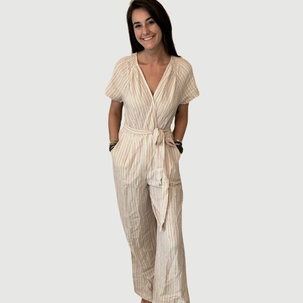Wide Pants Jumpsuit With Pockets Blush